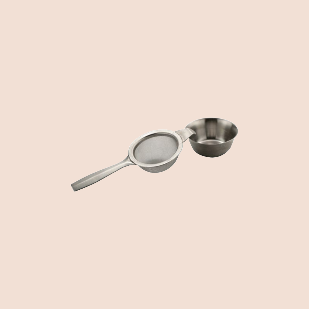 Tea Strainer Single Arm with Drip Bowl